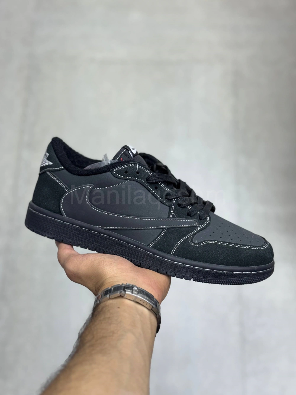 کفش جردن وان تراویس بلک فانتوم Jordan 1 Low Travis Scott Black Phantom
