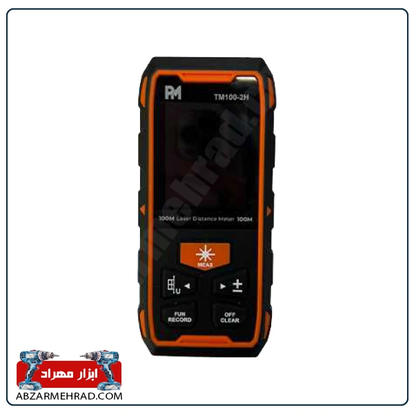 متر لیزری دو طرفه شارژی پی ام مدل TM100-2H با نور سبز