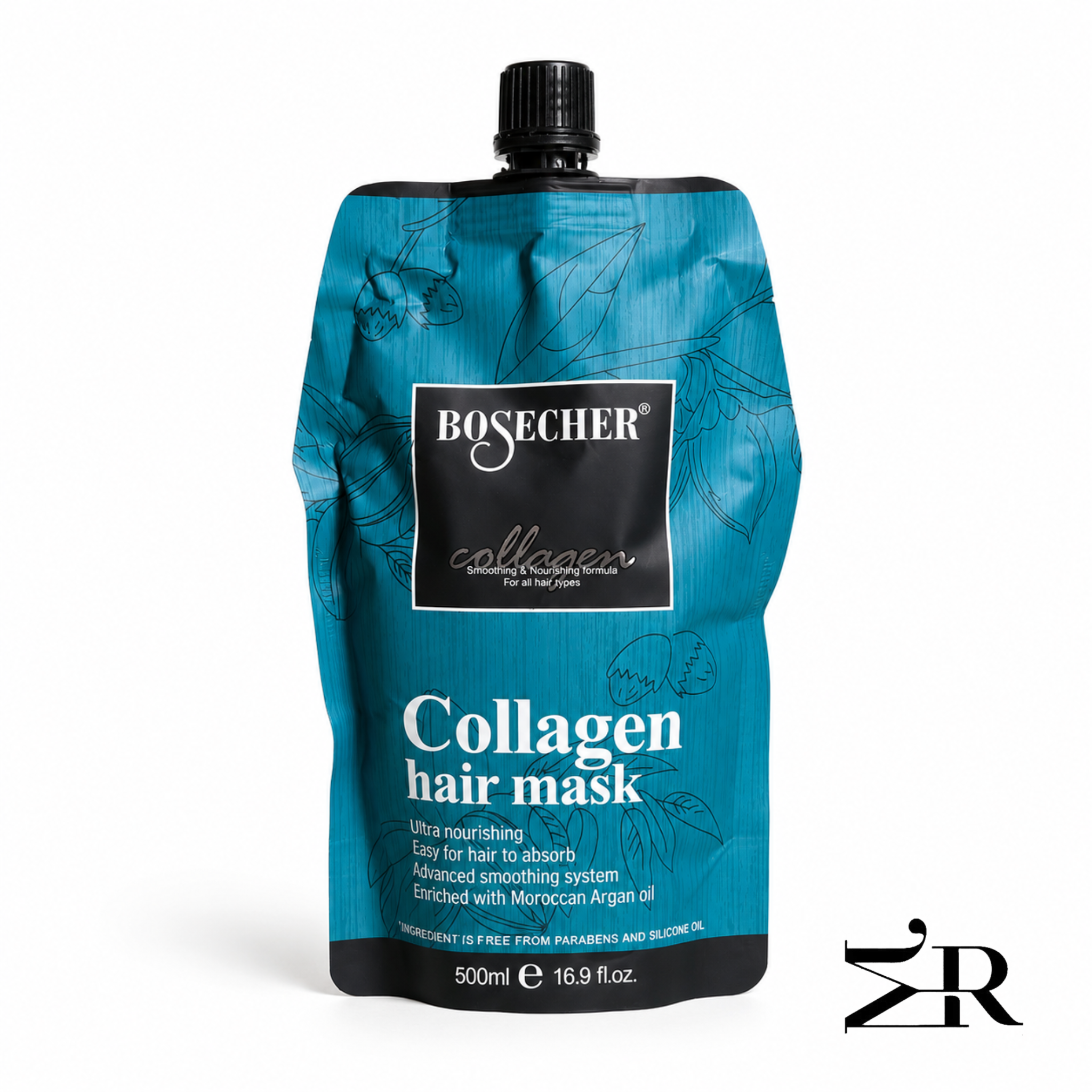 ماسک مو کلاژن بوسچر BOSECHER® Collagen Hair Mask حجم 500 میلیلیتر | ترمیم، آبرسان و تقویتکننده مو