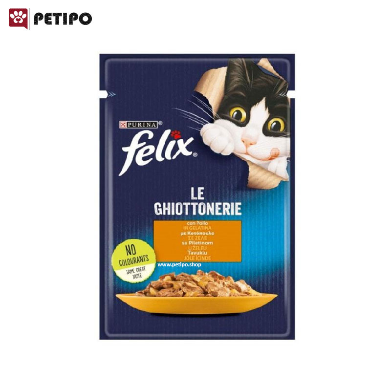 غذای پوچ گربه بالغ با طعم مرغ فلیکس (Felix Pouch Adult Chicken in Jelly) وزن 85 گرم