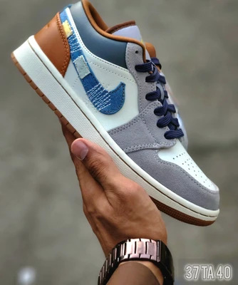 کتونی نایک جردن طوسی آبی شکلاتی سایز 37 تا 40 NIKE JORDAN