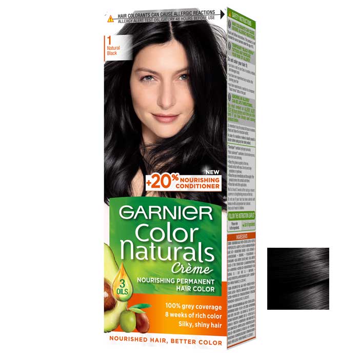 رنگ مو گارنیه شماره 1 مشکی مدل Color Naturals