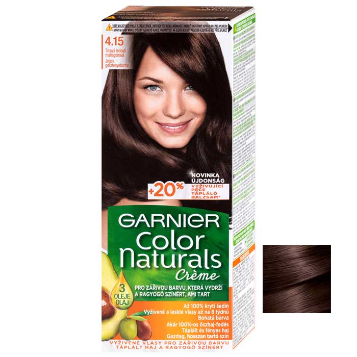 رنگ مو گارنیه شماره 4.15 قهوه ای شکلاتی مدل Color Naturals
