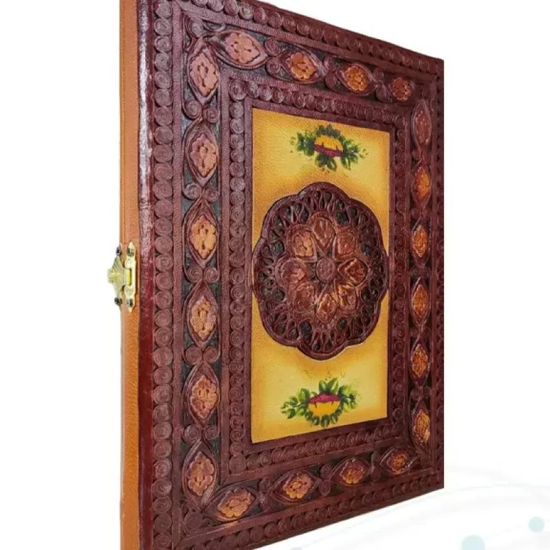 خیام وزیری گلاسه تمام مصور چرم طبیعی