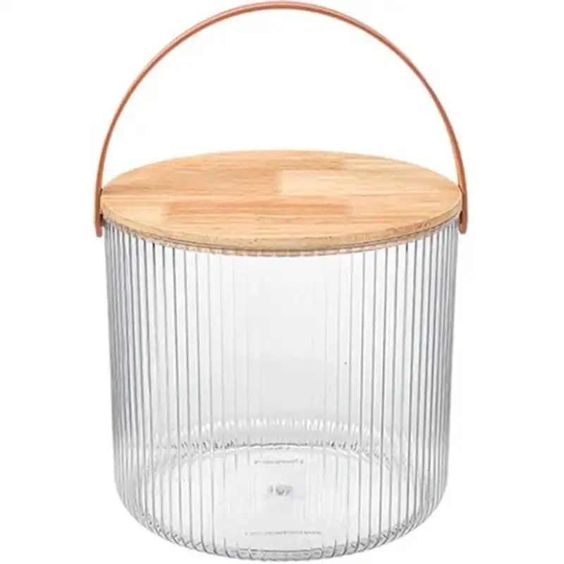 سطل شیاردار 9 لیتری درب چوبی لیمون کد 245659