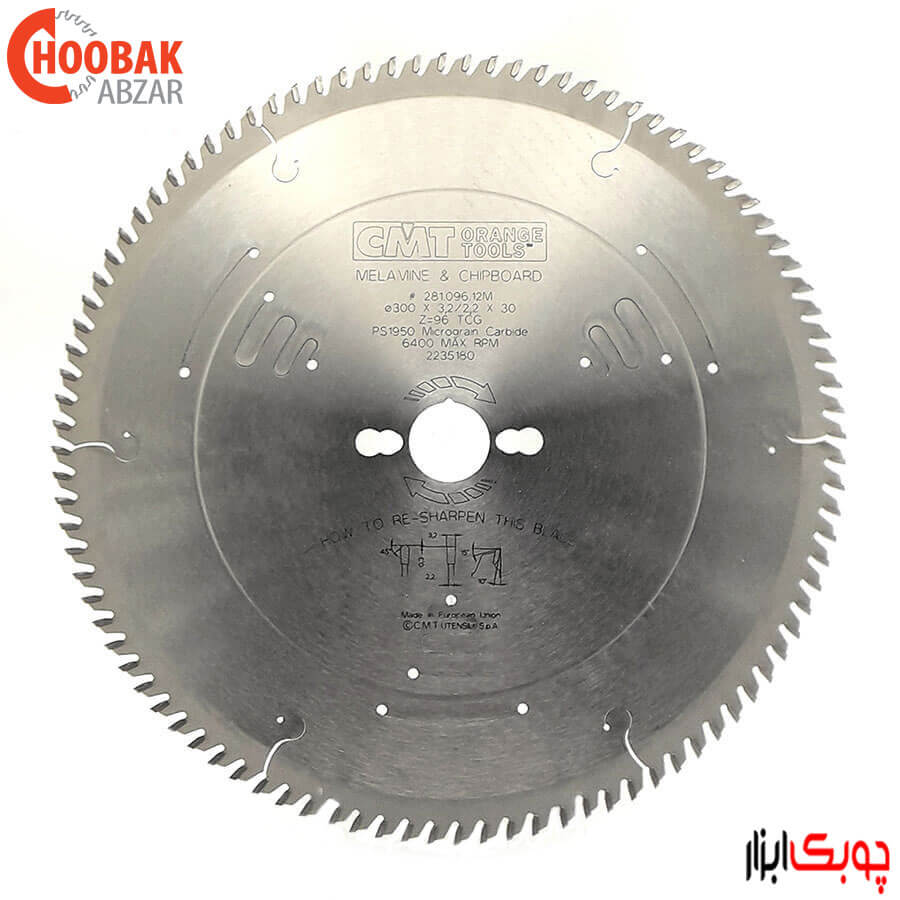 تیغ اره MDF بر سی ام تی 96 دندانه قطر 30 سانتیمتر مدل 281.096.12M