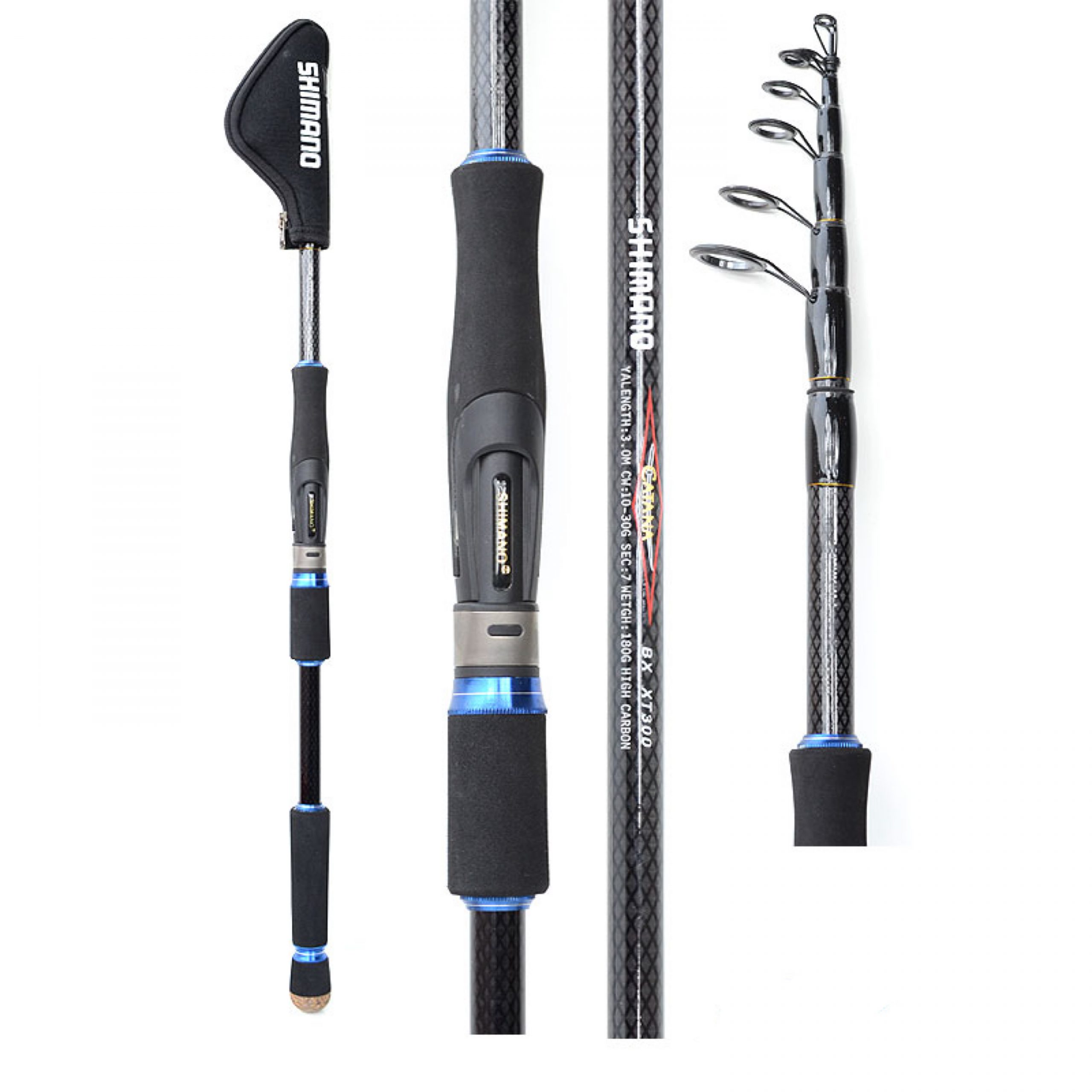چوب ماهیگیری SHIMANO، کربن، ۲.۴۰ متر CATANA 240، اکشن: ۱۰-۳۰ گرم