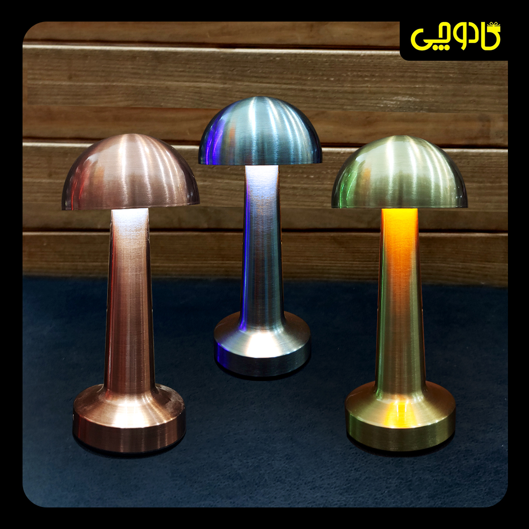 چراغ خواب / آباژور استیل رومیزی طرح قارچ