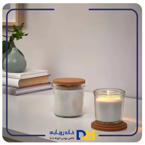 درپوش و پایه شمع لیوانی ایکیا RÖNNSPIREA