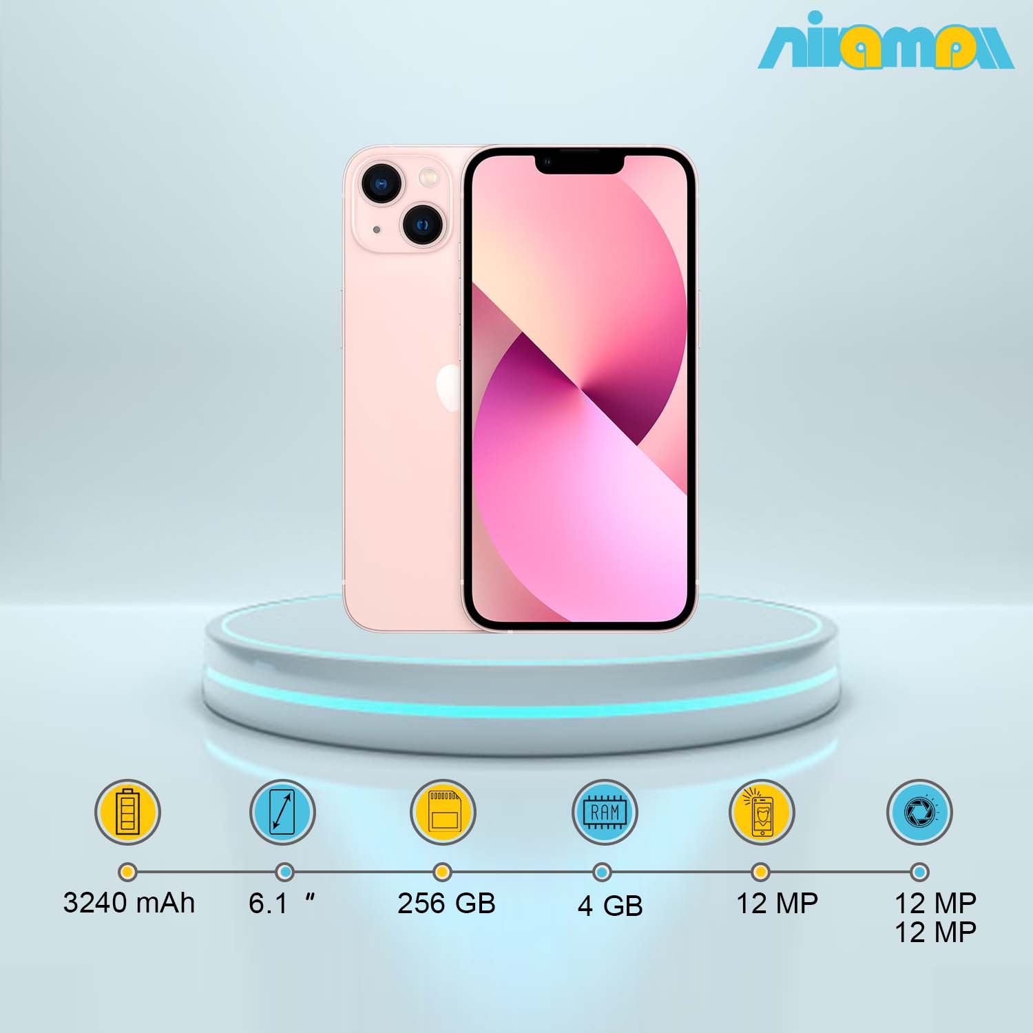 گوشی موبایل اپل مدل iPhone 13 دو سیم‌ کارت ظرفیت 256 گیگابایت و رم4 گیگابایت