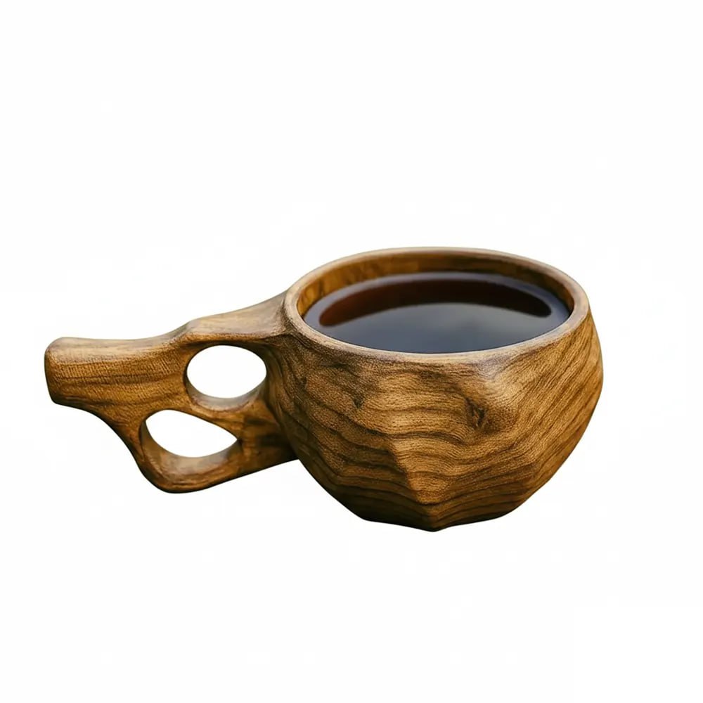 لیوان چوبی کوکسا طرح الماسی