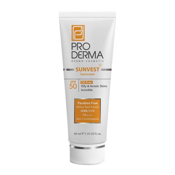 کرم ضد آفتاب فاقد چربی بدون رنگ SPF50 پرودرما