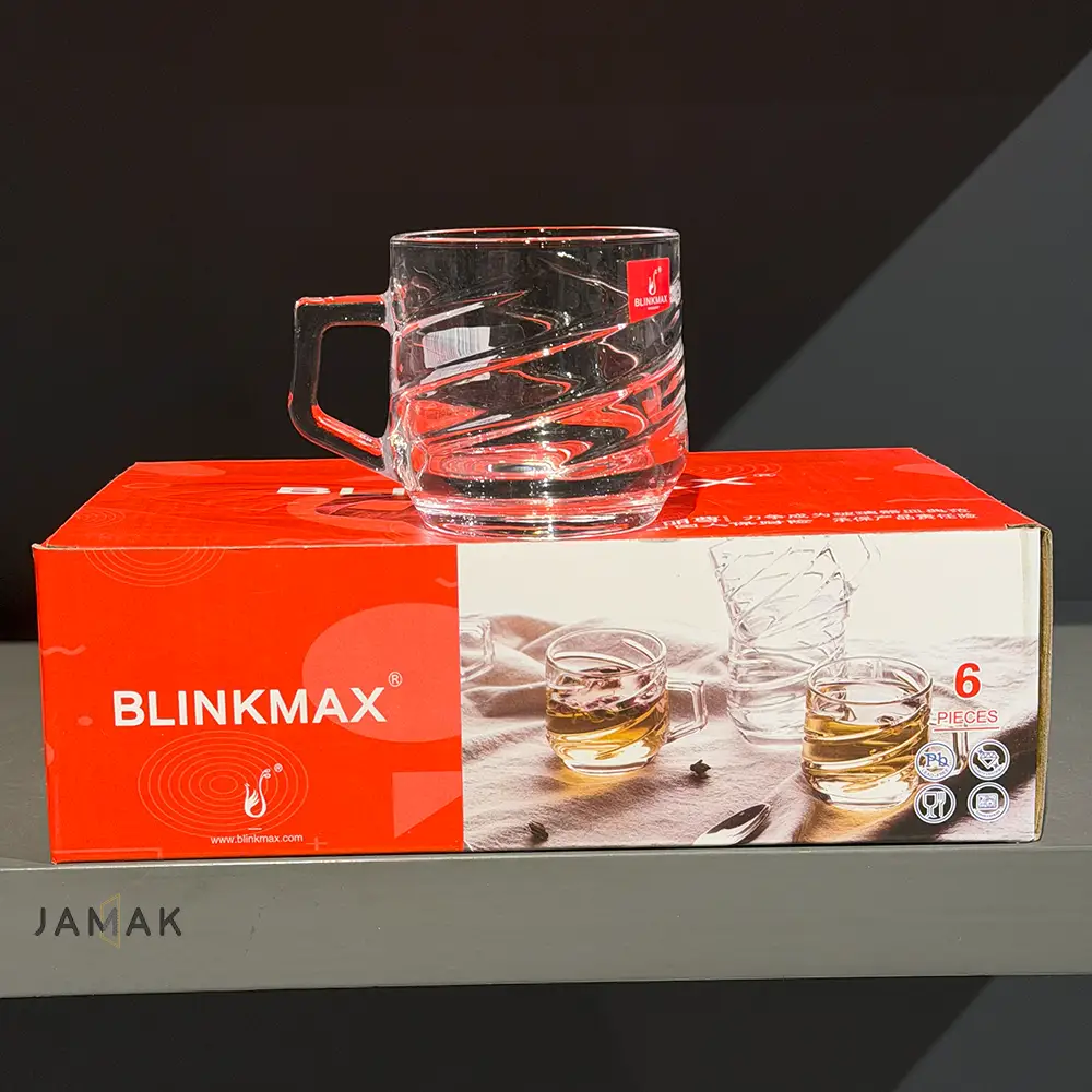 فنجان چای خوری بلینک مکس مدل خطی کد 01-108 بسته 6 عددی
