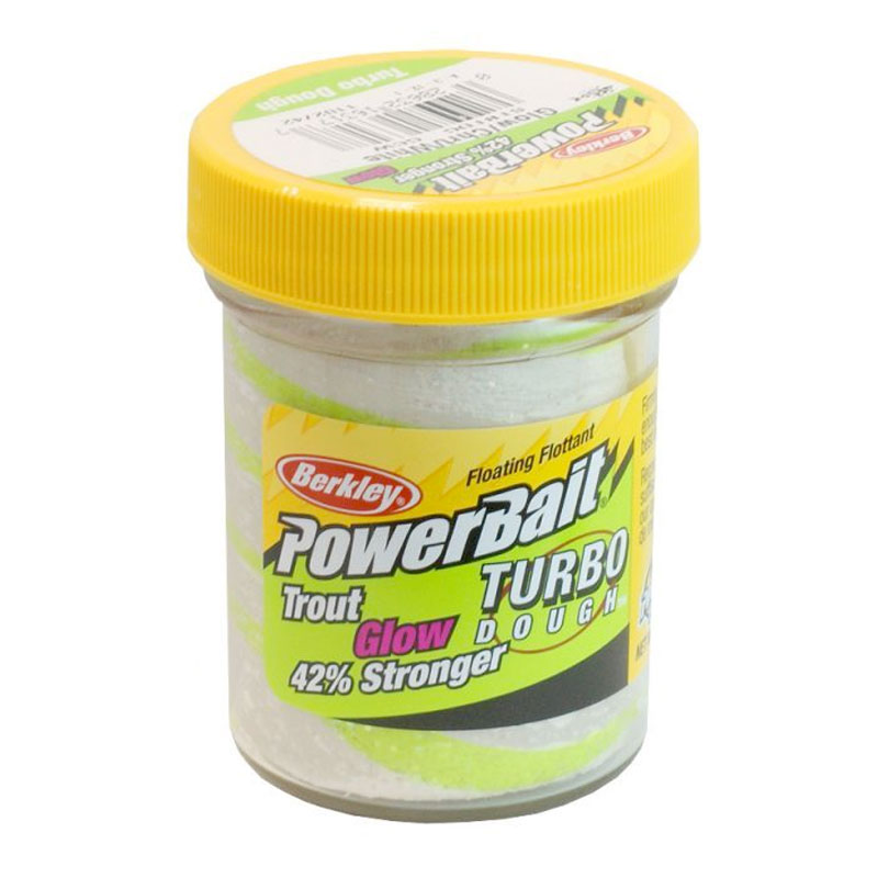 خمیر برکلی پاور بیت قزل آلا Berkley PowerBait Glow-in-the-Dark Trout Bait Glow Chartreuse/White