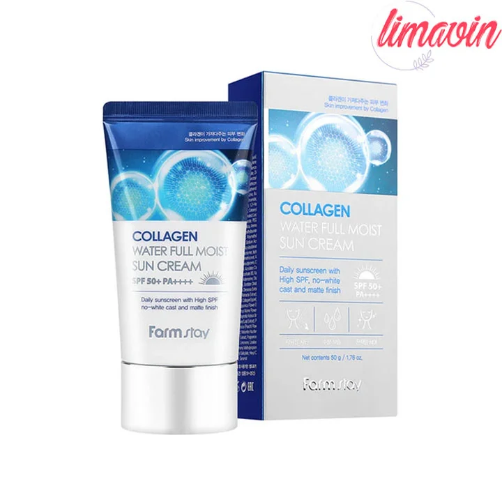 کرم ضد آفتاب بدون رنگ فارم استی SPF 50 مدل Collagen Water مناسب انواع پوست وزن 50 گرم