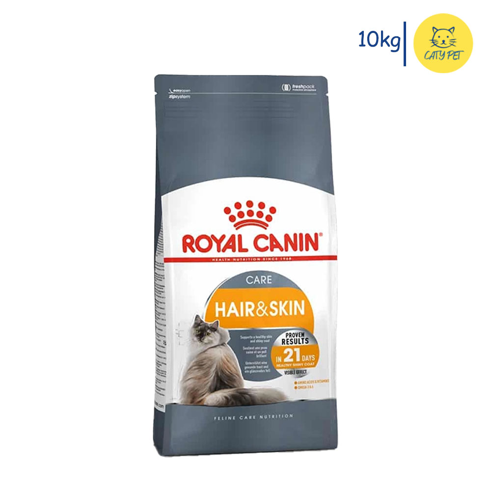 غذای خشک گربه رویال کنین هیر اند اسکین تقویت پوست و مو Hair and Skin وزن 10 کیلوگرم