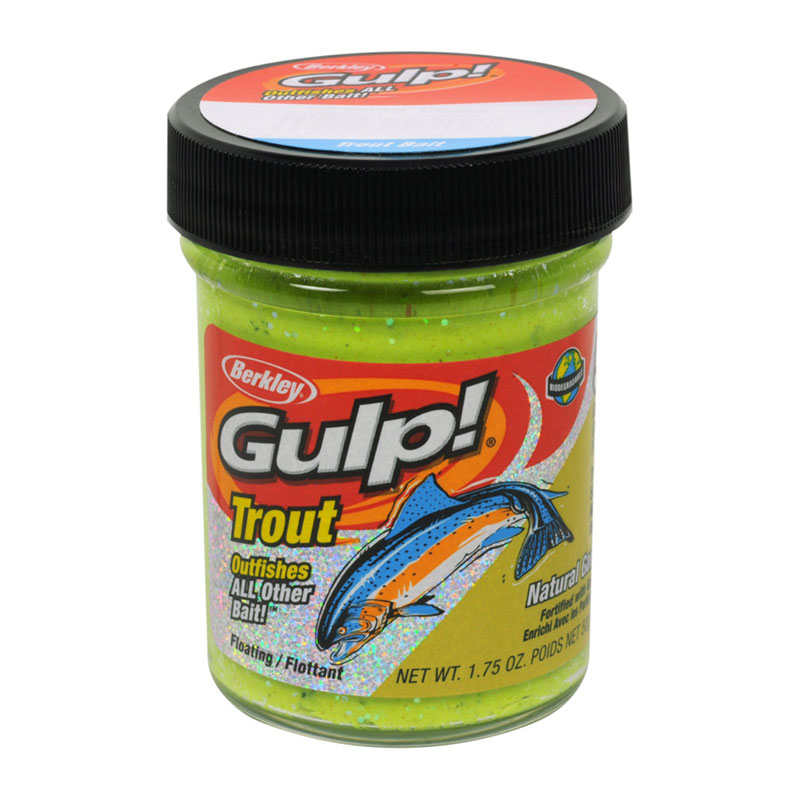 خمیر برکلی پاور بیت قزل آلا سیر ۱۲۰۳۱۸۰ Berkley Gulp! Trout Dough Chunky Chartreuse