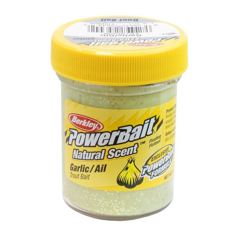 خمیر برکلی پاور بیت قزل آلا سیر ۱۱۵۲۸۵۸ Berkley PowerBait Select Trout Bait Garlic With Glitter