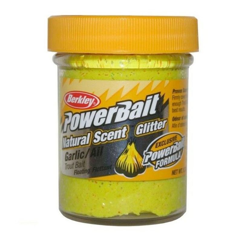 خمیر برکلی پاور بیت قزل آلا سیر ۱۲۹۰۵۷۷ Berkley PowerBait Natural Scent Garlic Sunshine Yellow Trout Dough