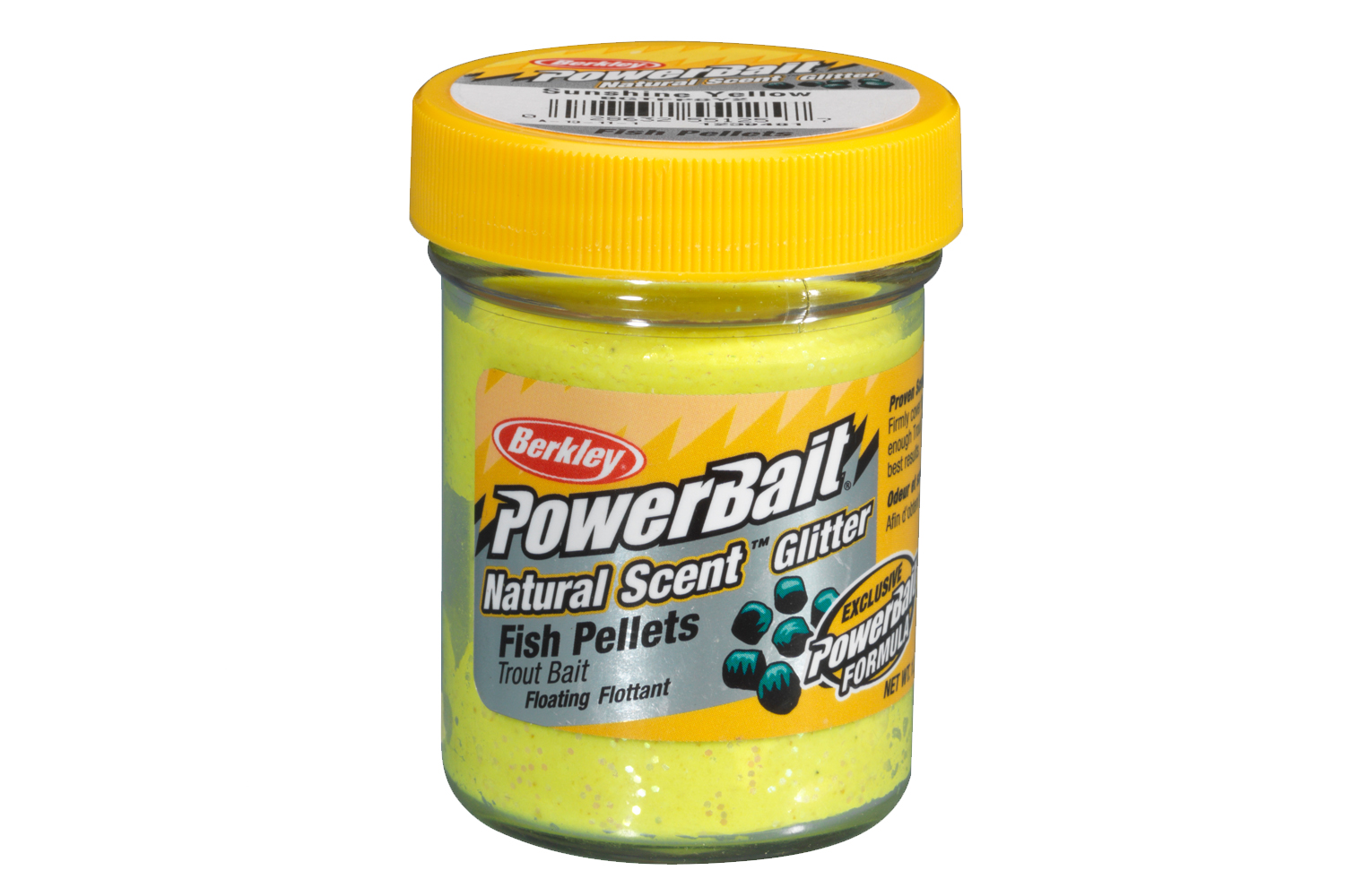 خمیر برکلی پاور بیت قزل آلا Berkley PowerBait Natural Scent – fish pellet sunshine yellow