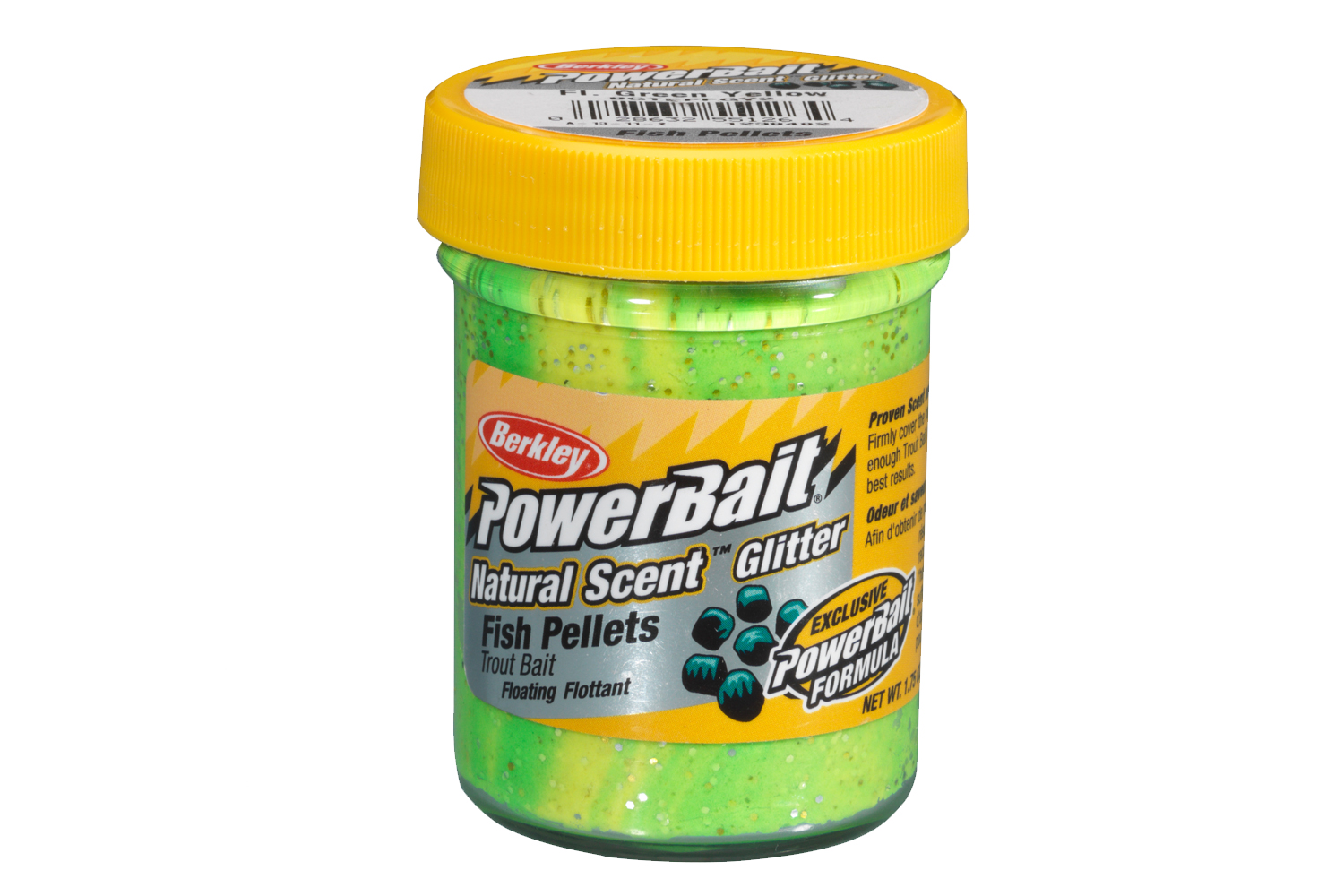 خمیر برکلی پاور بیت قزل آلا Berkley PowerBait Natural Scent – fish pellet green-yellow