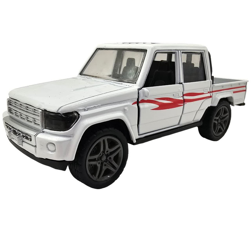 ماکت ماشین ناب سل مدل پیکاپ تویوتا هایلوکس دو کابین فلزی موزیکال چراغدار عقب کش کد Toyota Hilux Metal Musical Rear Light Pull Code
