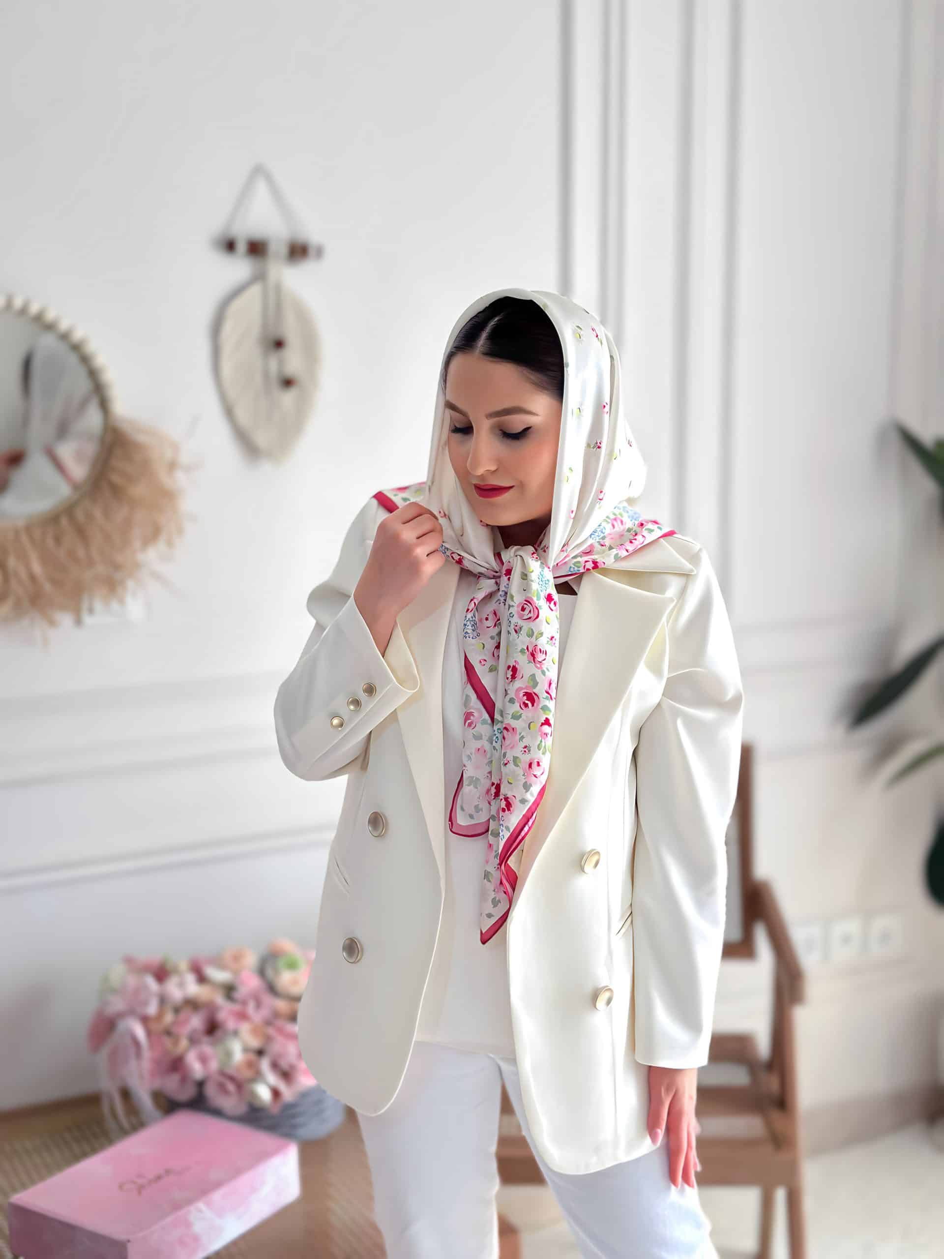 روسری ابریشمی Rose