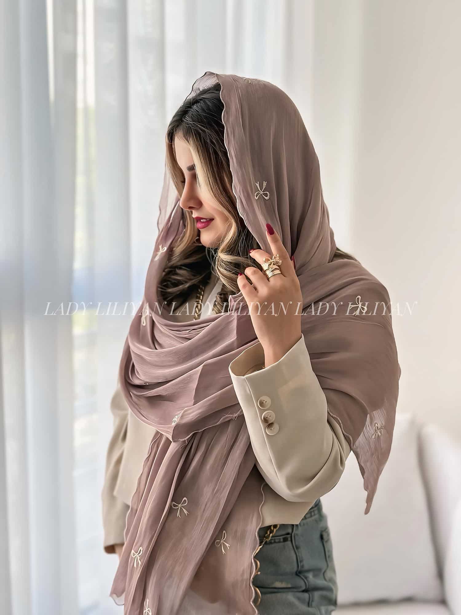 شال ابریشم 24 رنگ پاپیون | خرید شال ابریشمی شیک