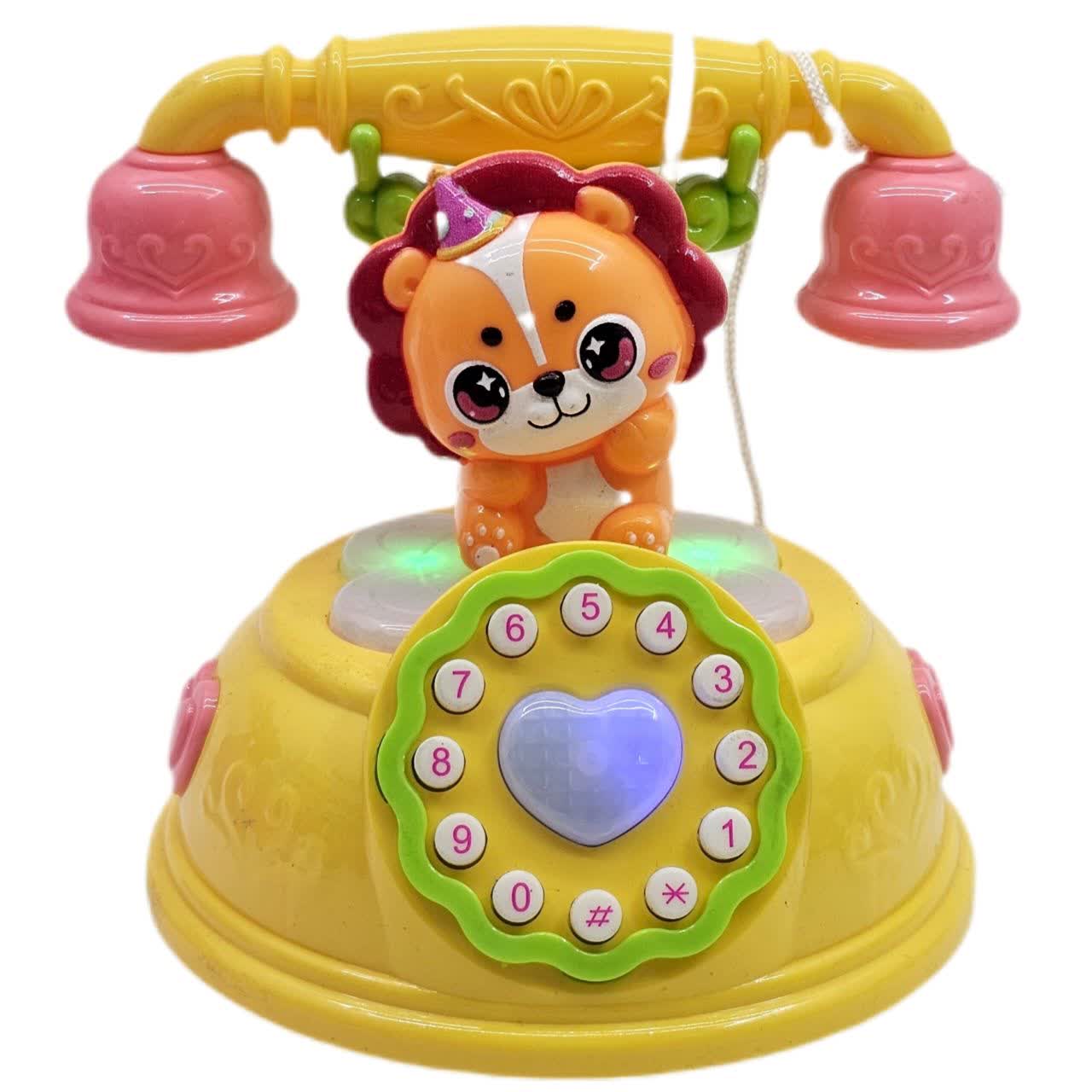 اسباب بازی ناب سل مدل تلفن شیر بامزه موزیکال چراغدار کد Funny lion musical phone with lights