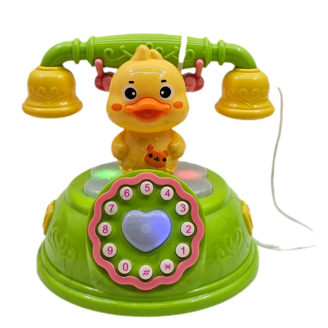 اسباب بازی ناب سل مدل تلفن اردک بامزه موزیکال چراغدار کد Funny duck musical phone with lights