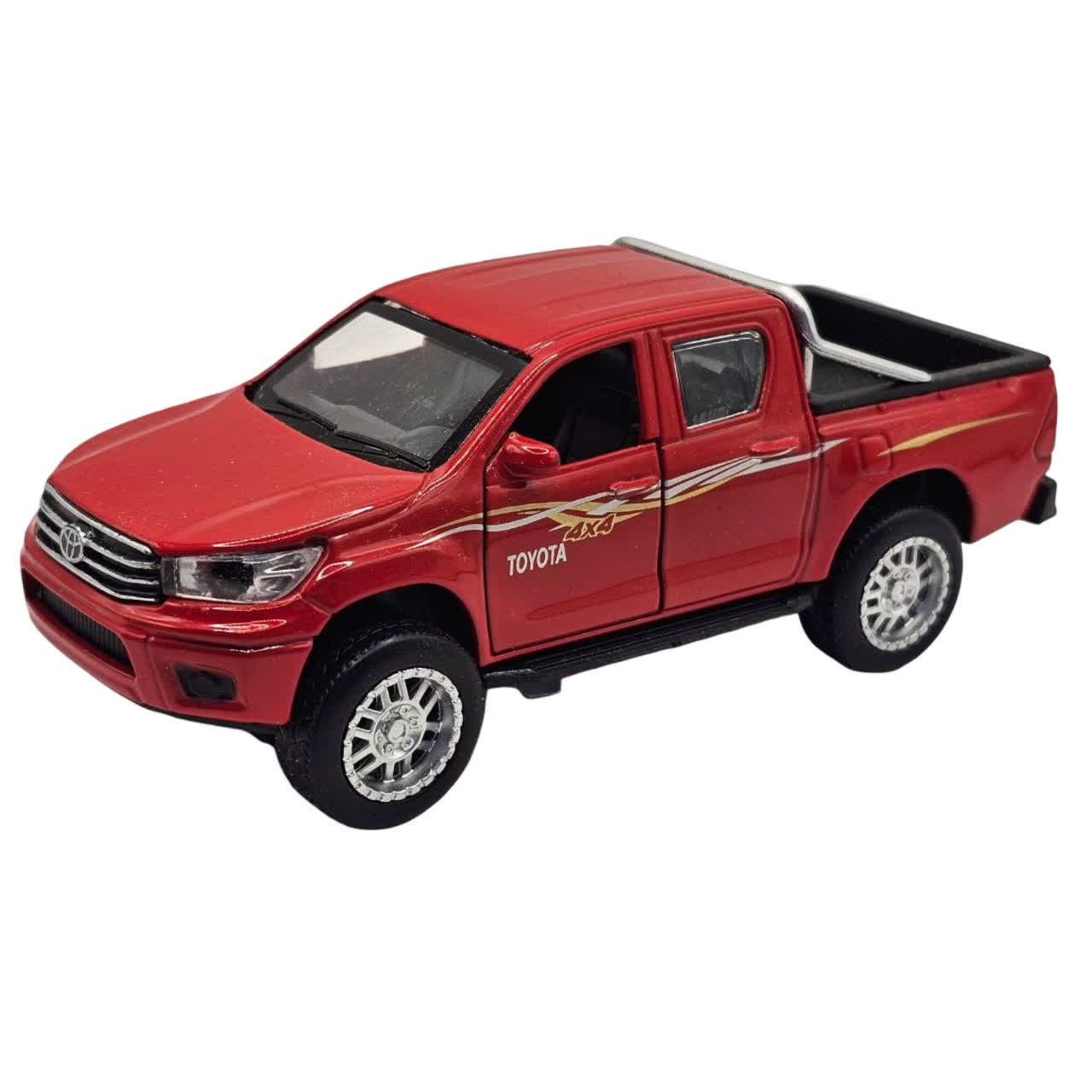 ماشین بازی ناب سل مدل تویوتا هایلوکس دو کابین فلزی چراغدار موزیکال کد Toyota Hilux Double Cab Metal with Lights& Musical