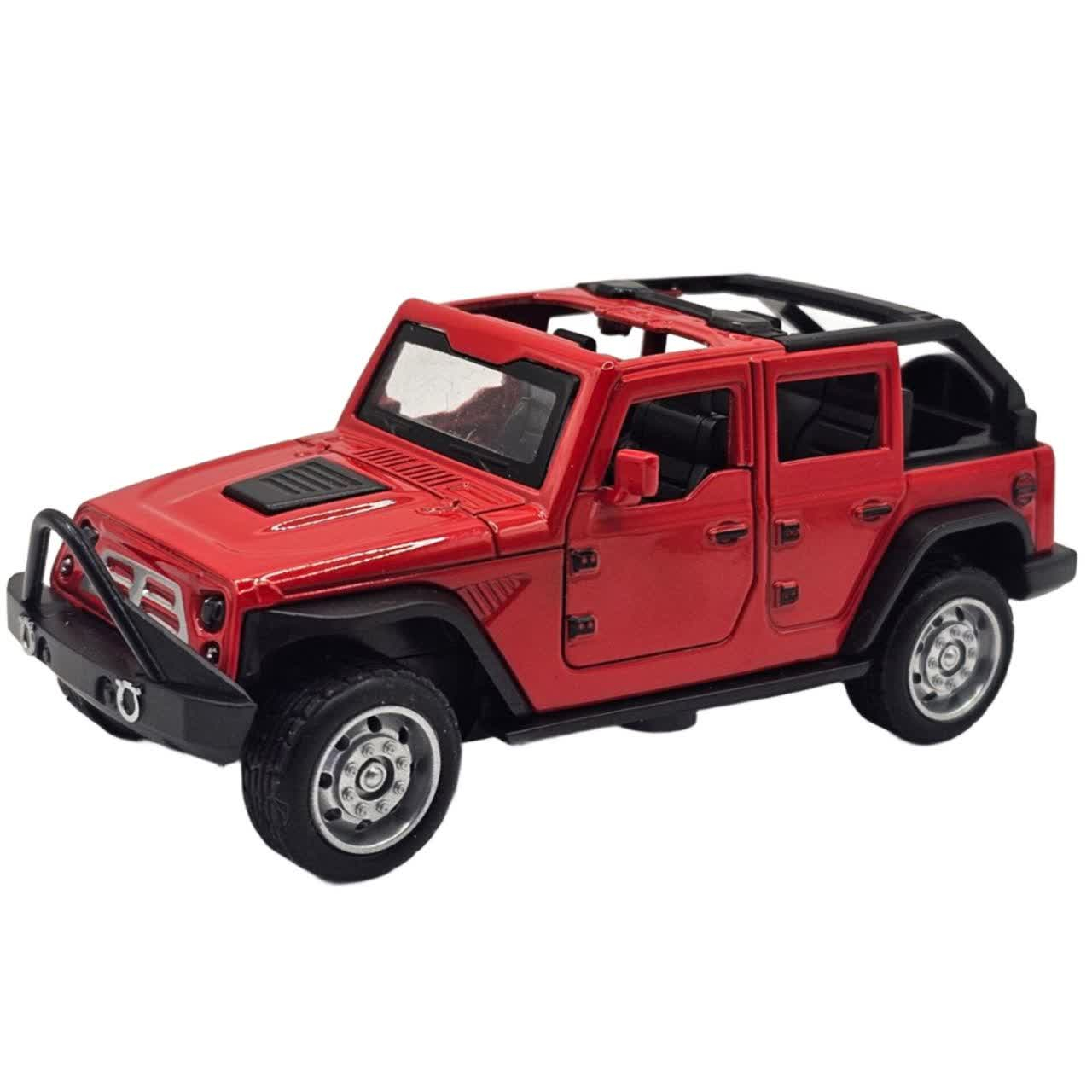 ماکت ماشین بازی ناب سل مدل جیپ رانگلر کروک فلزی اسپرت آفرود عقب کش کد Jeep Wrangler metal pull back naab002