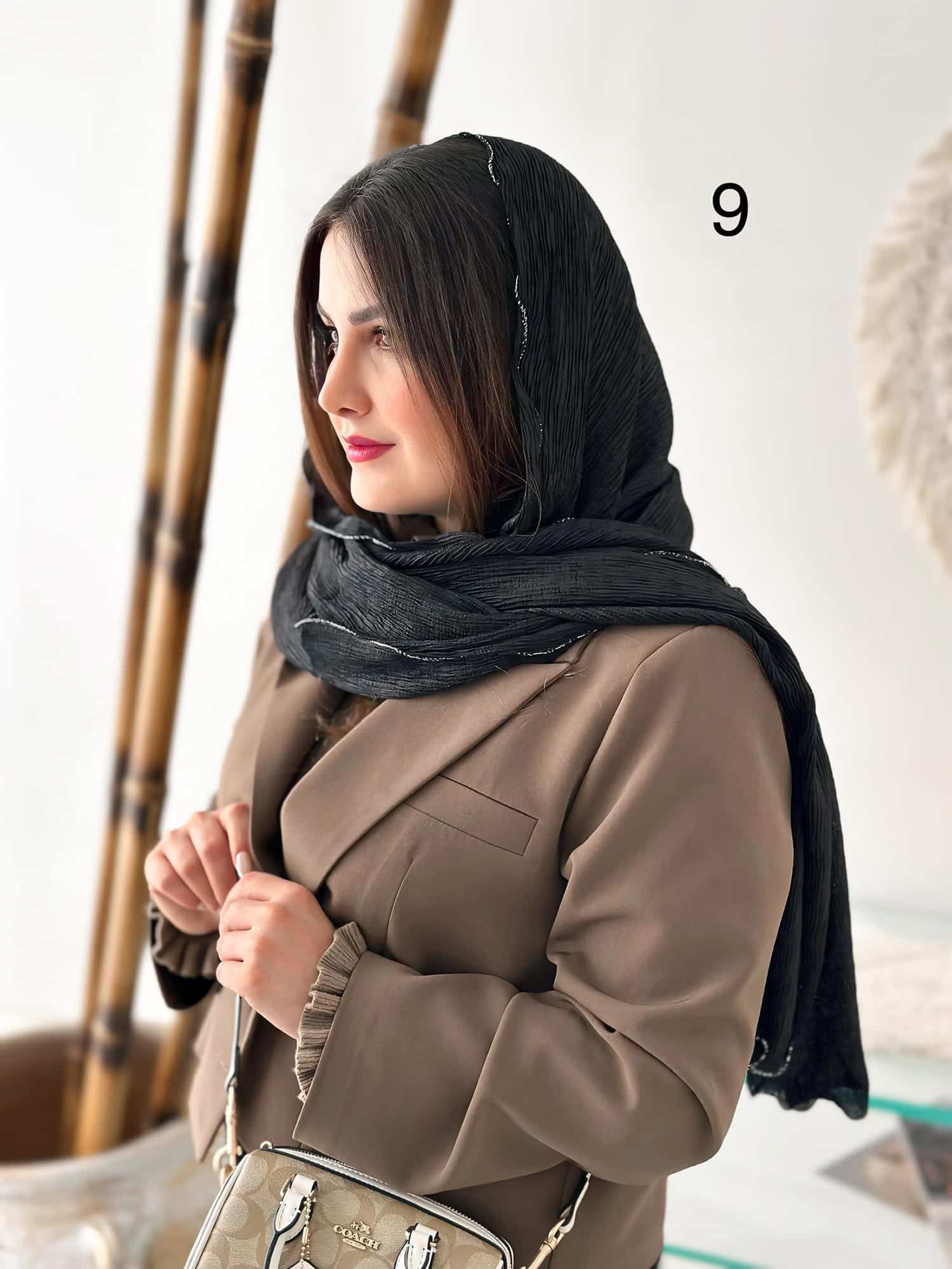 یازده مدل شال مجلسی مشکی shine | جدیدترین مدلهای شال زنانه 1403