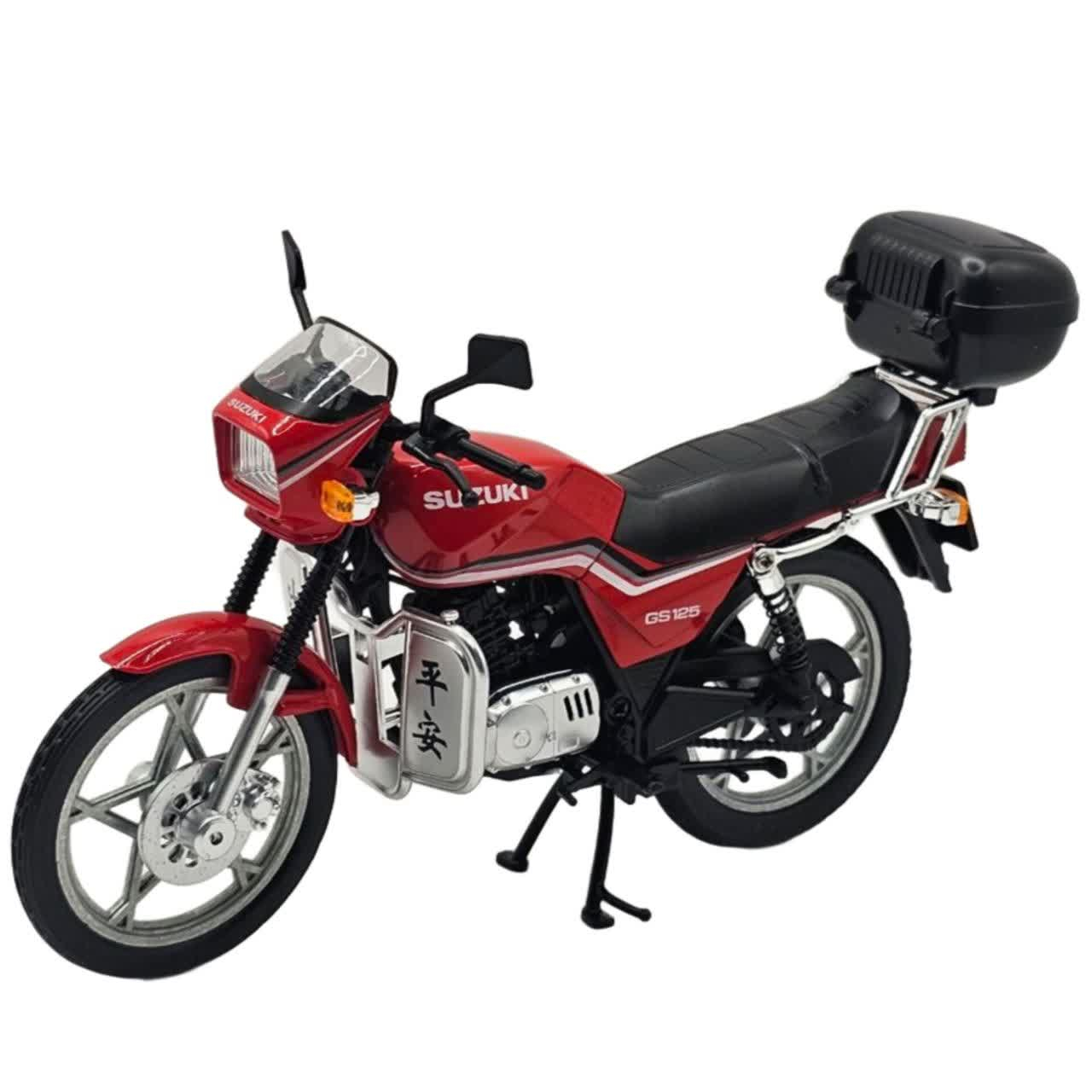 ماکت موتور بازی ناب سل مدل سوزوکی جی اس 125 فلزی چراغدار موزیکال کد 1:12SUZUKI GS125 MOTORCYCLE