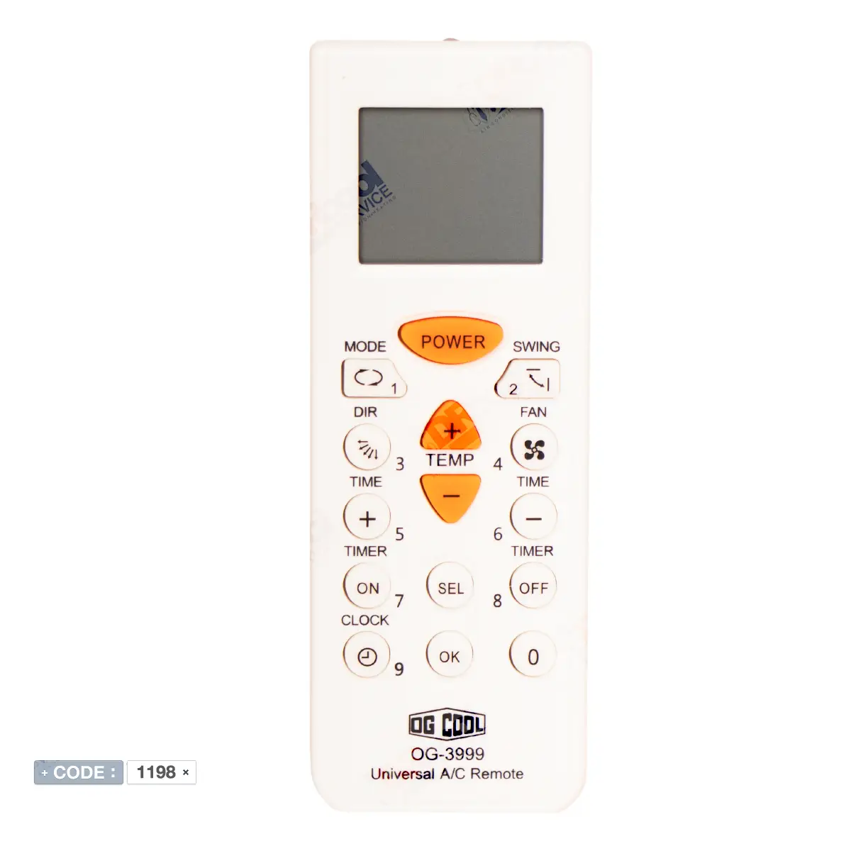 ریموت کنترل مادر یا همه کاره کولر گازی مدل OG-3999