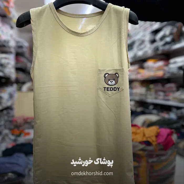 تاپ چاپدار تک جیب تدی رنگ نود