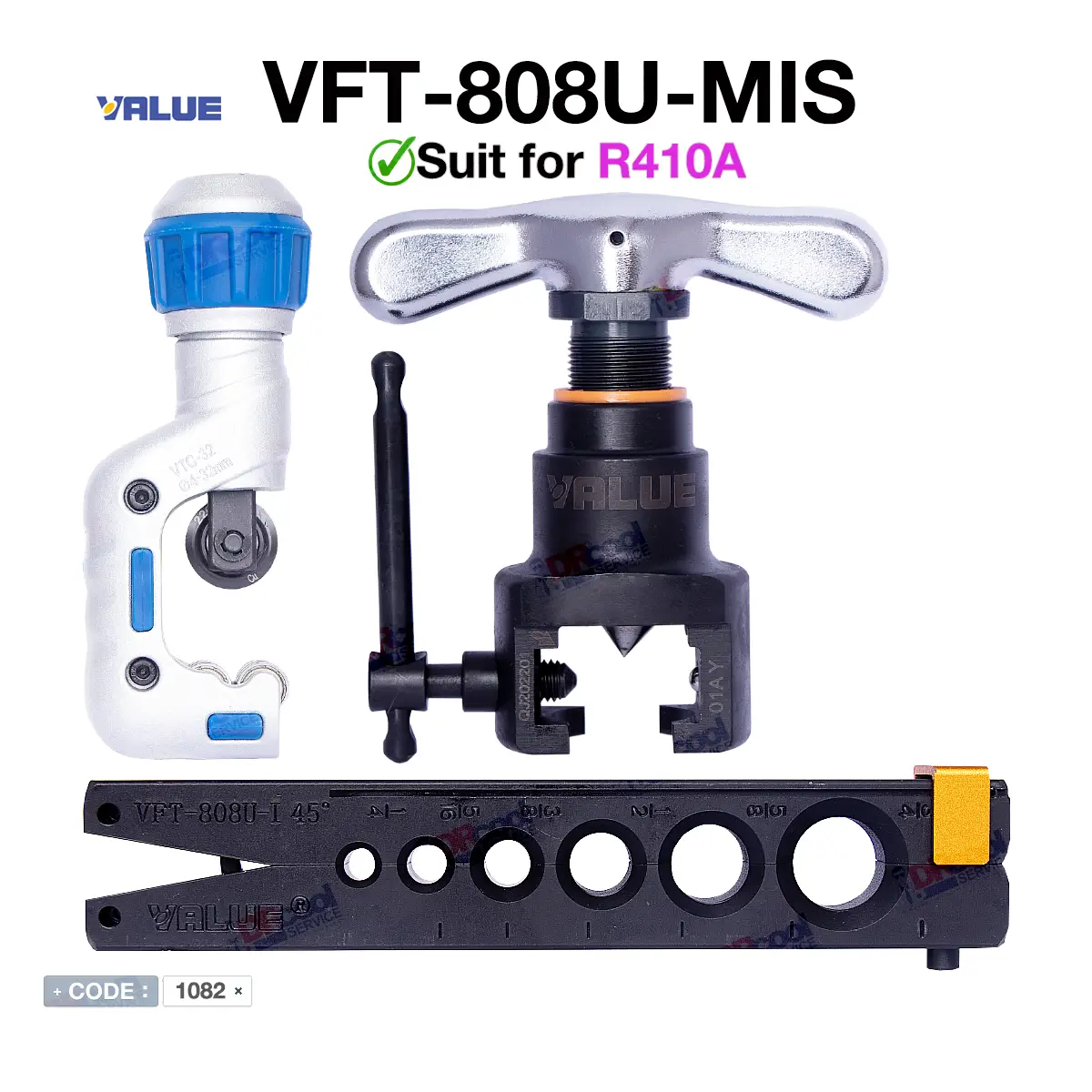 پرچ کن دو فک لوله مسی مدل VFT-808U-MIS-R410A برند VALUE