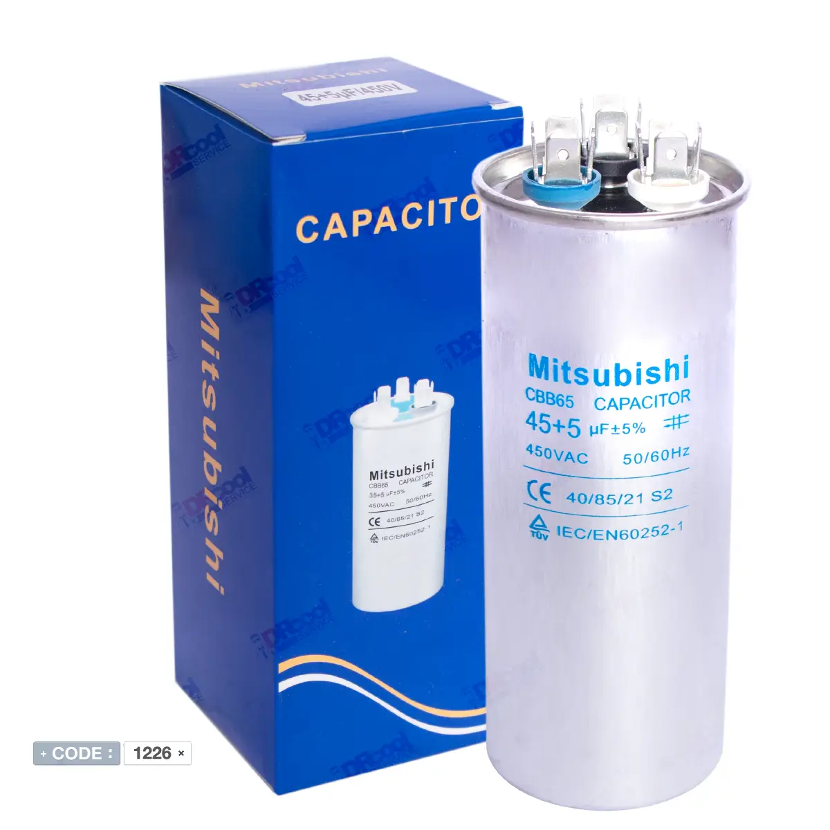 خازن 45+5 میکروفاراد برند میتسوبیشی MITSUBISHI