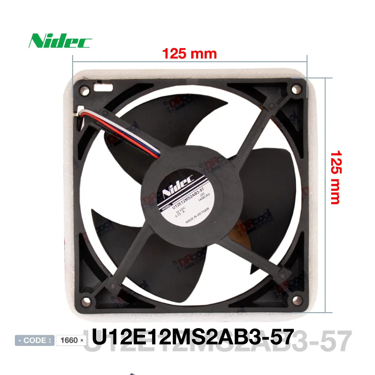 فن یخچال 12ولت مدل U12E12MS2AB3-57