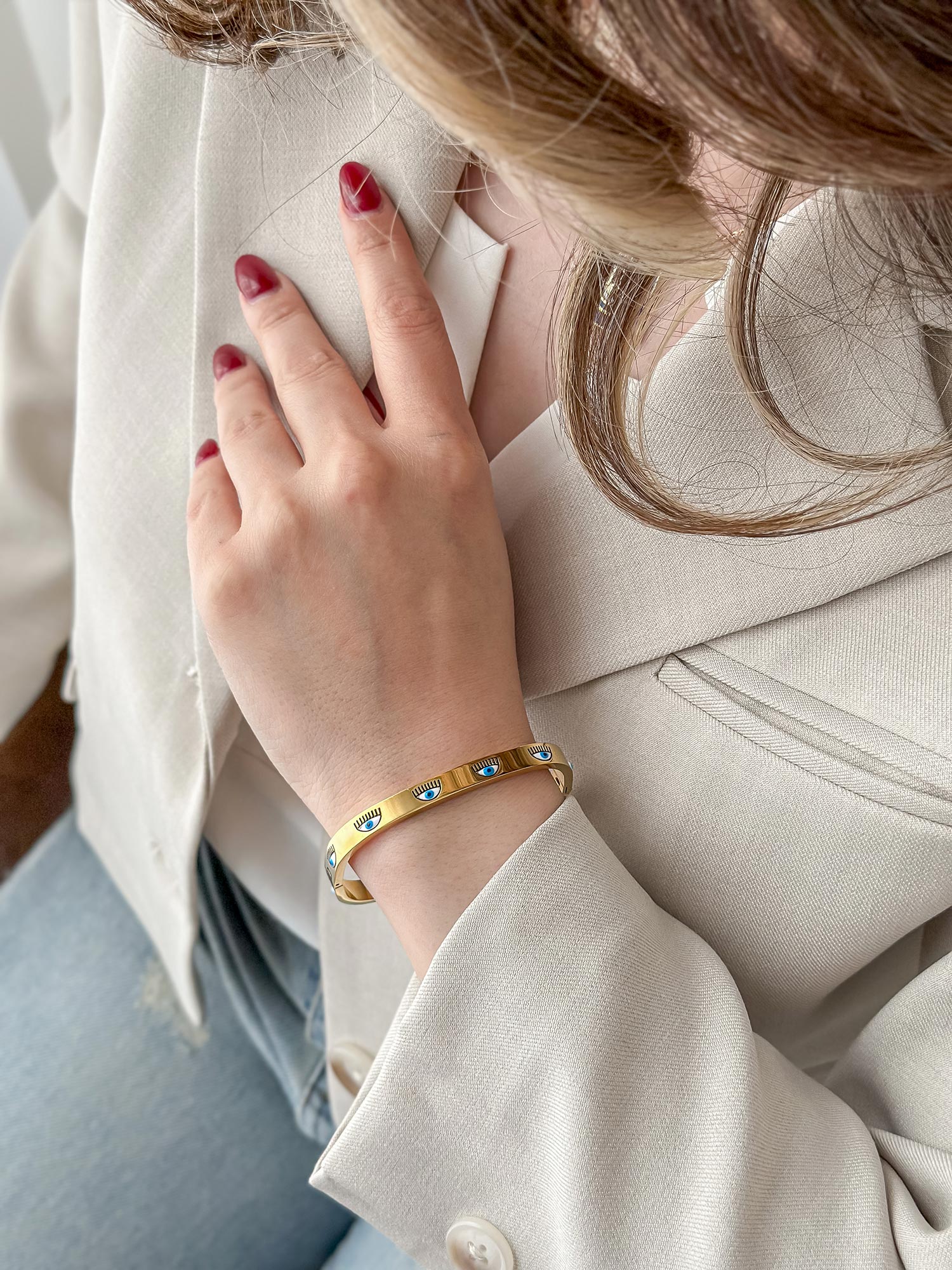بنگل مینا کاری طرح طلا chiara ferragni