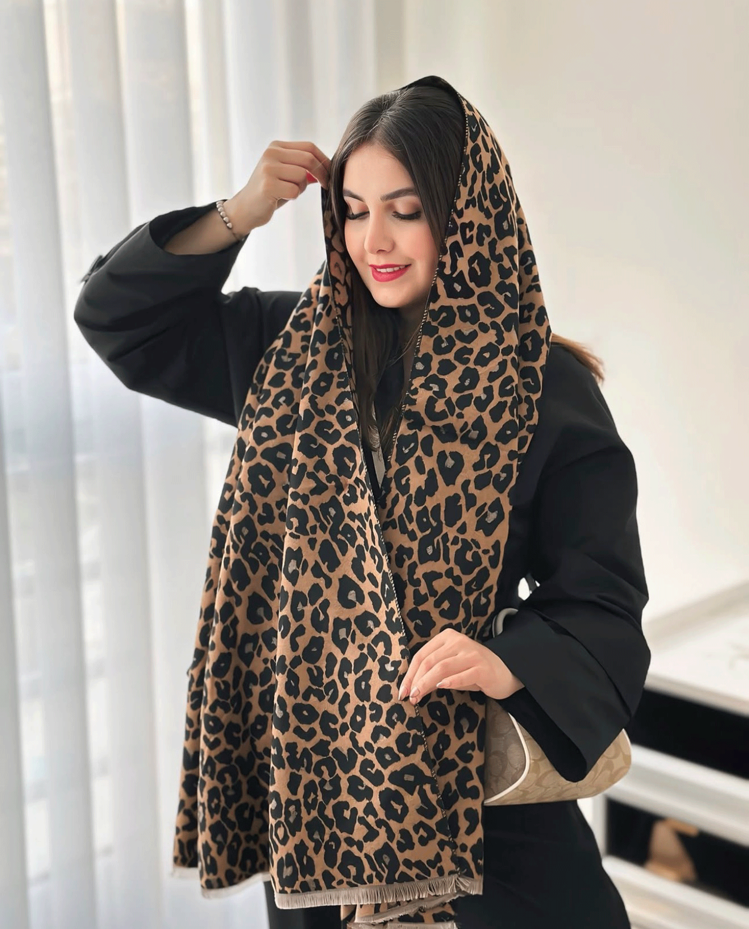 شال پلنگی 4 رنگ noir