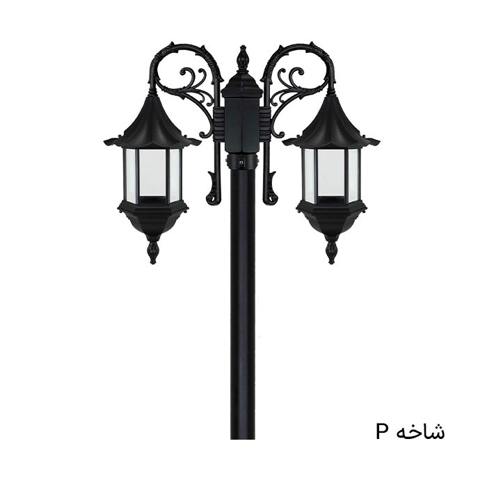 چراغ ایستاده حیاطی دوشاخه لاکچری سری دو کوچک