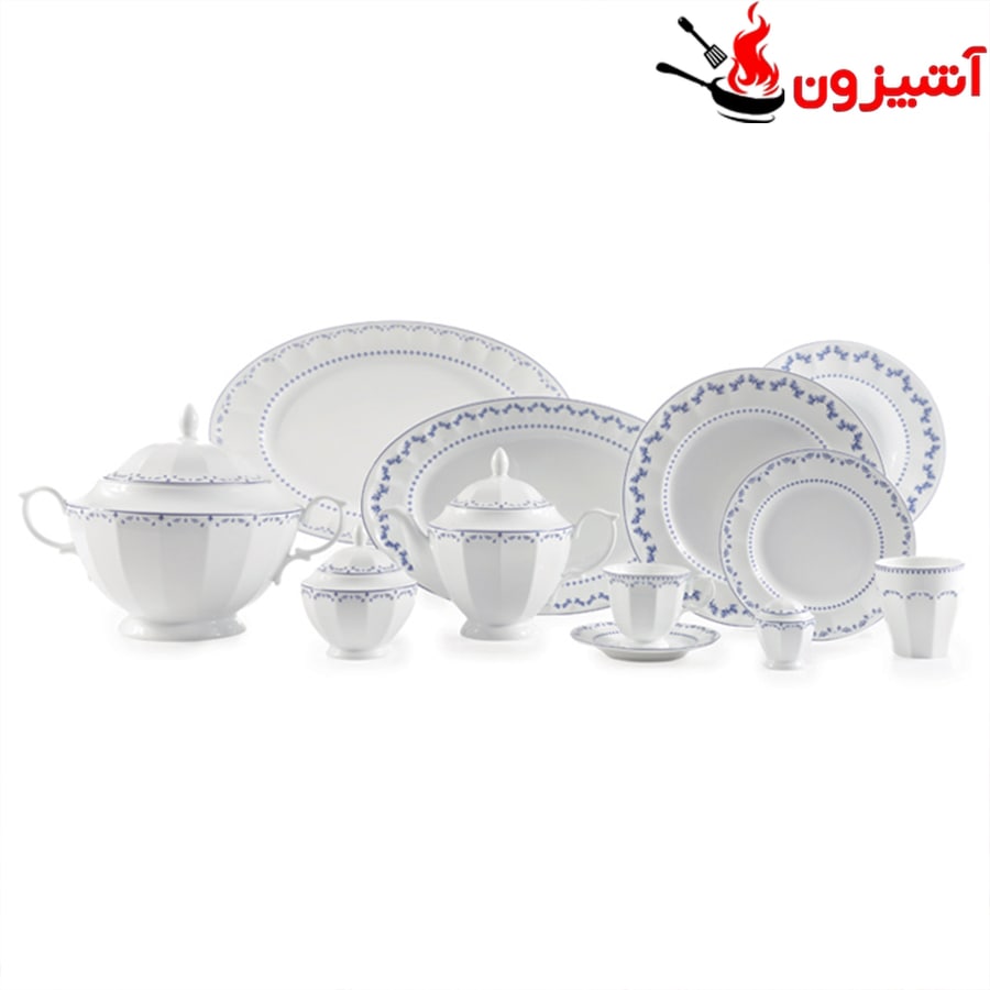 سرویس 103 پارچه 12 نفره طرح فرانسیس سرمه ای