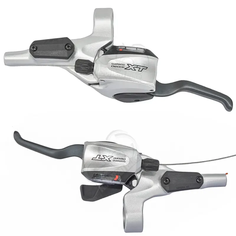 دسته دنده و دسته ترمز Deore XT ST-M766 هیدرولیک دیسک روغنی مجموعه چپ و راست شیمانو Deore XT دبل کنترل 9 در 3 Shimano Shifter Lever Hydrolic DEORE XT Duble Control