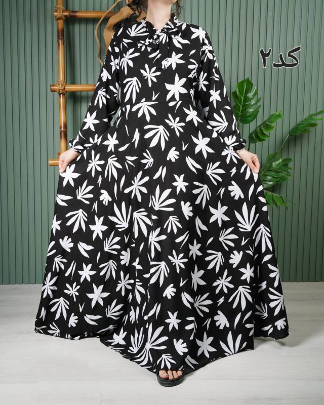 پیراهن نخی کلوش دیبا R7531