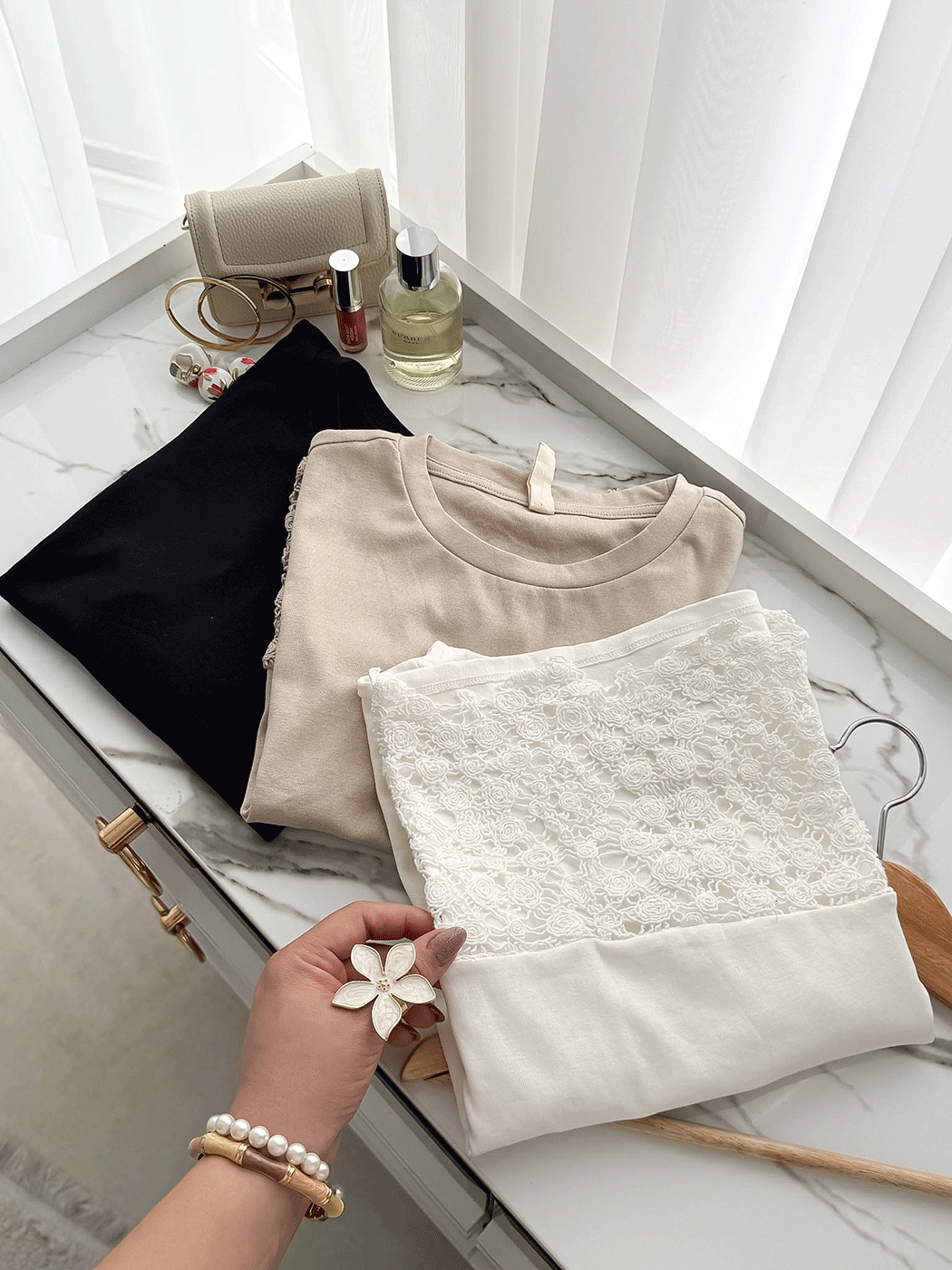 تیشرت نخی 2 تکه lace whisper