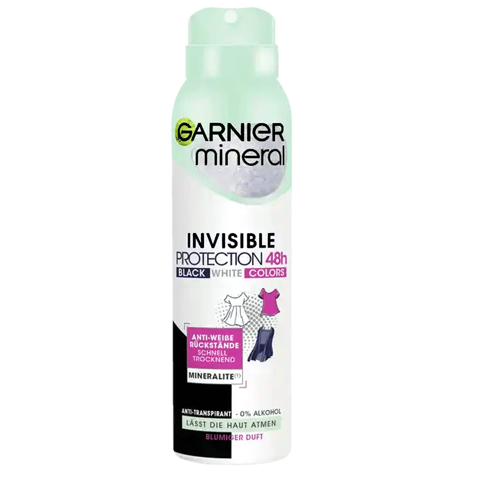 اسپری ضد تعریق گارنیر مینرال Garnier مدل INVISIBLE 48h زنانه حجم 150 میل (صورتی)