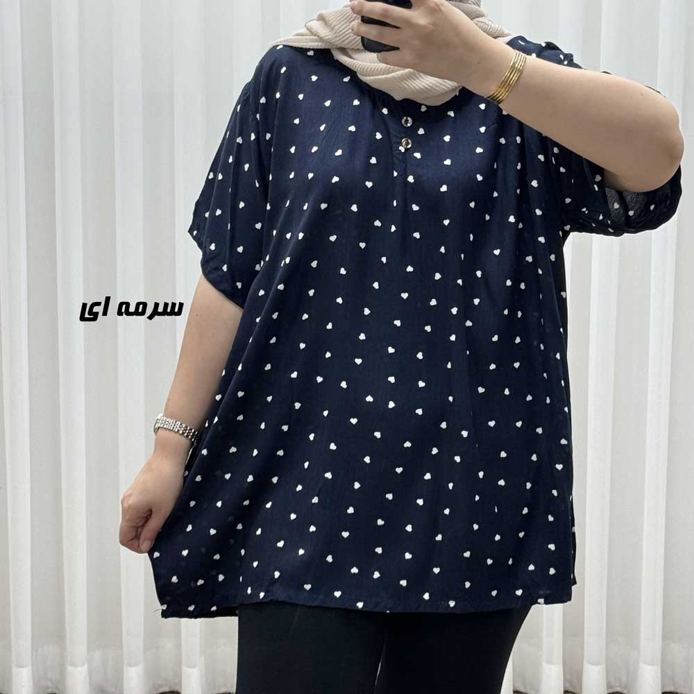 تیشرت نخی پارچه خارجی مدل قلبی کد R2056