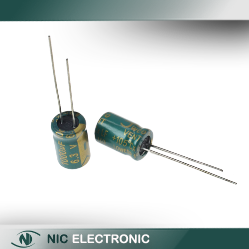 خازن الکترولیتی 1000UF/6.3V-8X12-105C-GREEN