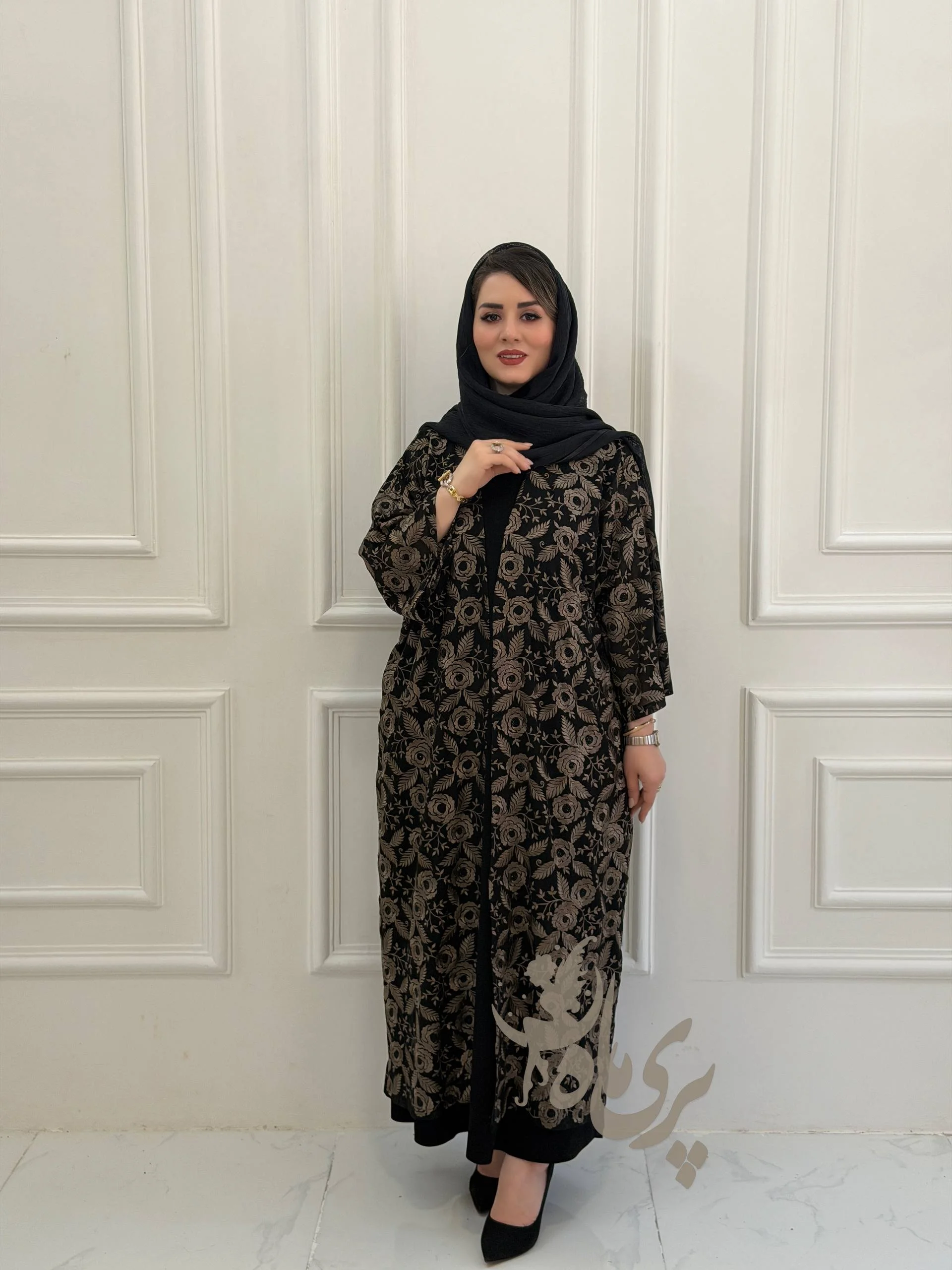 عبا حریر گل رز